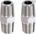 JoyTube 3/4" Male to 3/4" Male NPT Hex Nipple, 304 Stainless Steel Threaded Pipe Fittings (Pack of 2)