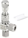 TAISHER 1PCS 304 Stainless Steel Reduce Port 3mm 90 Degree Elbow Needle Valve 3/8" OD，Accurate Dials For Micro Flow Control Instrument Gauge Water Gas Oil