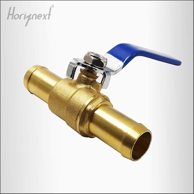 5/8 inch mini 2 way brass barb air ball valve for water gas fuel shut cut off 16mm pex tubing, (2 pcs in pack)