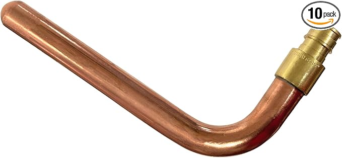XFITTING 1/2 inch Pex A Expansion Stub Out Elbow 3.5 inch x 6 inch, F1960, Copper, 30-3-5=10X, 10 Pieces