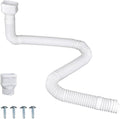 16.5ft Long Gutter Downspout Extensions, Downspout Extender Drainage Pipe for 2"×3" and 3"×4" Downspout, Outside Diameter 3.1 Inches, Pipe Stretched Length 16.5ft (White-1 pack)