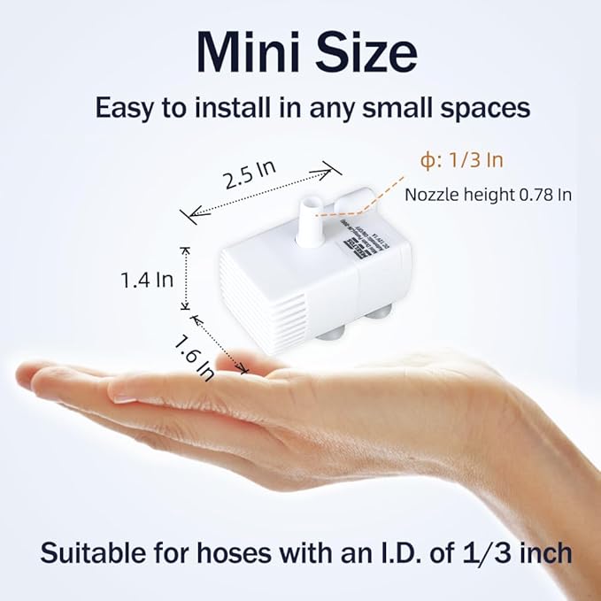 Automatic Small Sump Pump with Water Sensor, 8 FT Lift 70 GPH 115V/230V Mini Condensate Pump with Float Switch, Water Removal for Dehumidifier, Air Conditioner, Ice Maker, Basement, Auto On Off