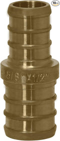 XFITTING 10 Pcs Pex Coupling, 1/2" x 5/8", Brass, Coupling, PEX