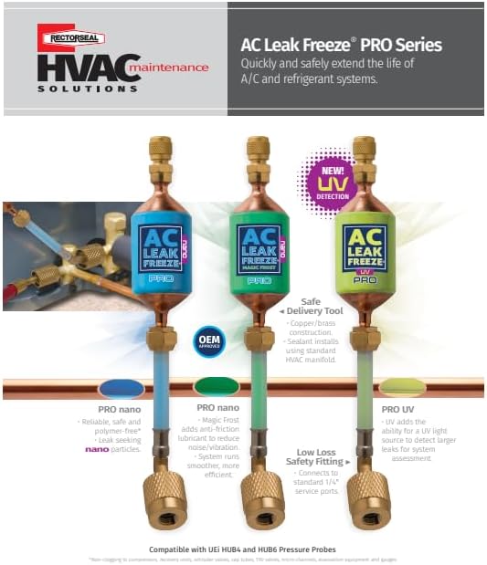 RectorSeal AC Leak Freeze with 1/4" Adapter 45302 Leak Sealant, Easy Application, HVAC, 0.5 oz.