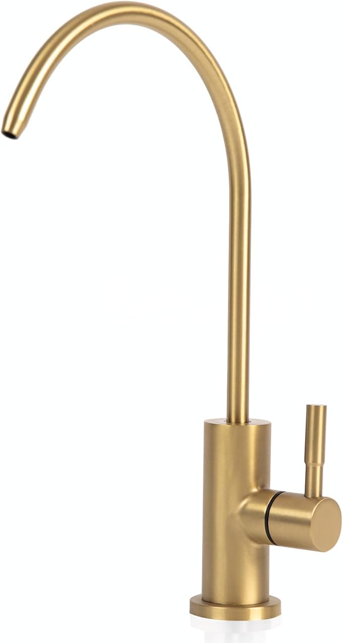 Besdor Reverse Osmosis Faucet, Filtered RO Drinking Water Faucet for Kitchen Sink, Non-Air Gap, 360-degree Rotation, Lead-Free, 304 Stainless Steel, Brushed Gold