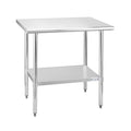 Hally Stainless Steel Table for Prep & Work 24 x 36 Inches, NSF Commercial Heavy Duty Table with Undershelf and Galvanized Legs for Restaurant, Home and Hotel