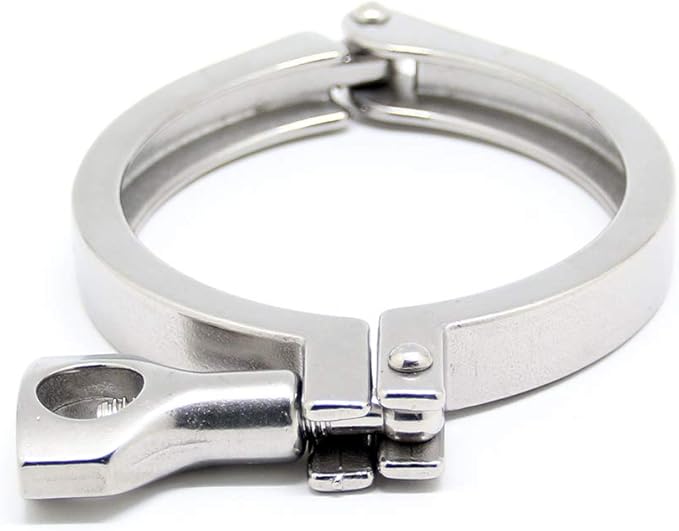 QiiMii Single Pin Heavy Duty Tri Clamps with Wing Nut Ferrule TC 3 Inch Stainless Steel 304 Sanitary Fittings with Silicone Gasket