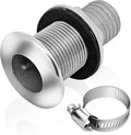 Thru Hull Fittings for Boats, Stainless Steel Yacht Through Hull Connecter with Straight Barb, Marine Barbed Hose Skin Fitting Drain for 3/4 inch I.D. Hose, 1 inch I.D. Hose