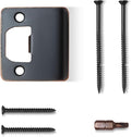 Extended Strike Plate 2" x 2-1/4", Heavy Duty Version with 1.55", 3" Torx/Star Screws & Bit, Extender Lip Door Latch Striker with Restorer Kit (Oil Rubbed Bronze, 1 Pack)
