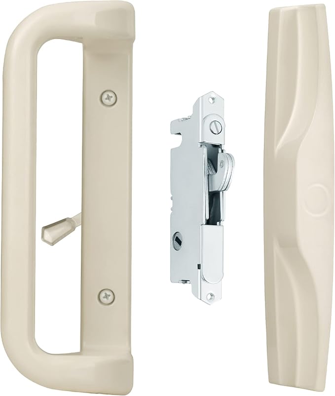 House Guard Beige Color Patio Door Handle Set with Mortise Lock,Suitable for replacement Sliding Patio Doors Lock 3-15/16”Screw Hole Spacing.Choices That Add a Unique To Your Patio Glass Sliding Door.