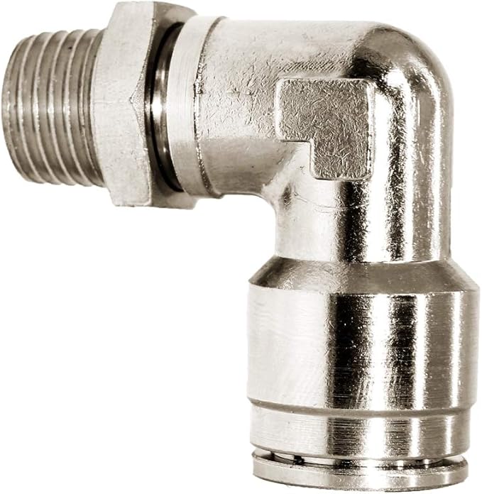 Beduan Brass BPL Push to Connect Air Fittings Elbow 3/8" Tube OD x 1/2" NPT Male 90° Degree Adapter (Pack of 5)