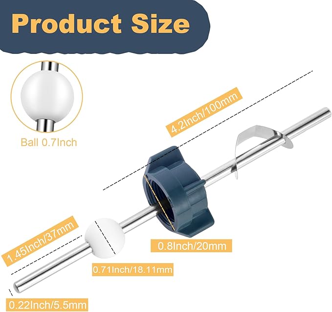 Lavatory Pop Up Center Piece Assembly,Pivot Rod Bathroom Sink Repair Kit,Sink Ball Replacement Parts Compatible with Price Pfister Pop Up Stopper and Other Popular Brands, Replacement for PS2673（3PCS）