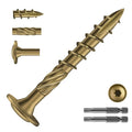 #14 x 2 Inch Lag Screws (620Pcs) 10lb. Structural Wood Screw, Bronze, Carbon Steel, Washer Head, Rust Resistant epoxy Coated, T30 Star Bit