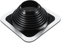 #6 Metal Roof Vent Boot Chimney Flashing Roof Jack Pipe Vent for Pipe OD 5 to 10 Sleeve Square Base Epdm (12 Inch, Black)