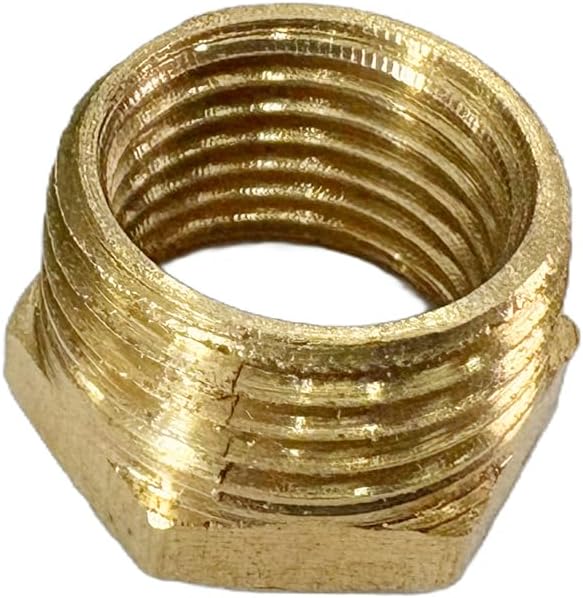 3/8" NPT Male x 1/4" NPT Female Brass Reducer Hex Bushing Threaded Pipe Fitting Reducing Adapter Pack of 2