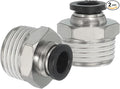 MECCANIXITY 2 Pcs NPT Push to Connect Air Fittings, Male Straight 5/16" Tube OD x 1/2" NPT Thread Air Quick Connector Coupling Adapter for Gas Hose Pneumatic Tools, Black