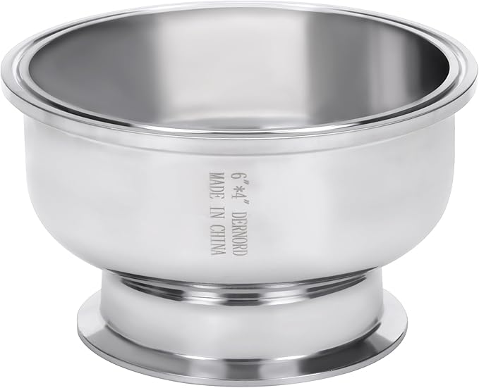 DERNORD Tri Clamp Bowl Reducer Sanitary Fitting Stainless Steel 304 (Tri Clamp Size: 6 inch x 4 inch)