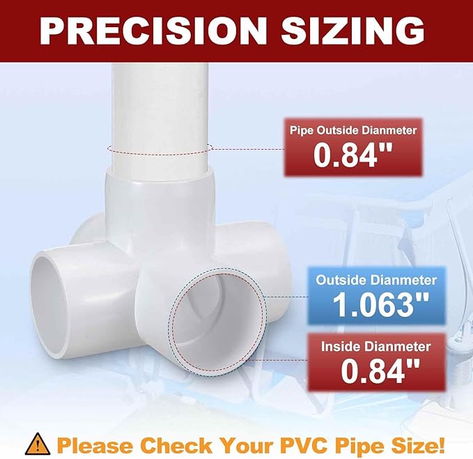 8Pcs 1/2" Elbow PVC Fitting, SCH40 5-Way Cross Furniture Grade PVC Pipe Fitting, DIY Corner Elbow Connector for Building Furniture, Greenhouse Frame Connection, Socket x Socket
