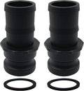 2PCS Camlock Fittings Poly E-200 2" Type E Standard Couplings Cam lock Fittings Polypropylene Cam Groove Fitting Male Camlock with a Hose Shank(2 inch, Type E)