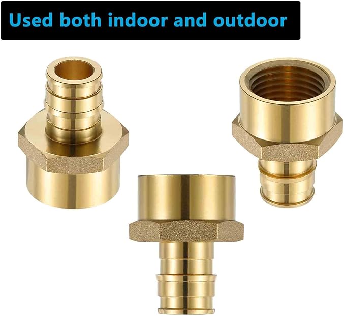 (10 Pack) Lidertik PEX A Fittings 1/2 Inch Expansion Female NPT Adapter, 1/2" PEX F1960 to 1/2" NPT Female Threaded Adapter Brass