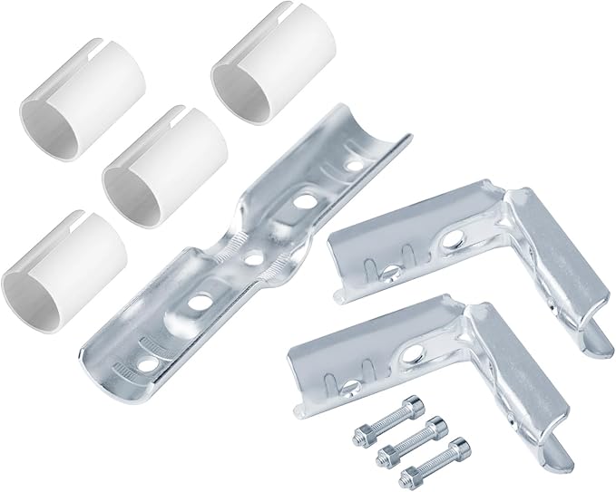 12 Sets 4 Way T Pipe Clamp, Structural Pipe Connector Fits 1/2" EMT Conduit with PE Adapter Shims