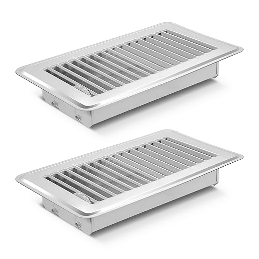 2PCS Floor Vents Floor Registers 4x8 Inch, Heavy Duty Metal Hot Air Vent Covers 4x8 Inch with Rust-Proof Finish for Home Heater Floor Vent Grilles and Vents