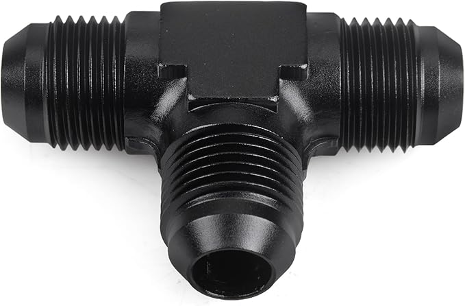 8AN Male Flare Tee Fitting Adapter T Fuel Hose Union Aluminum 2Pcs