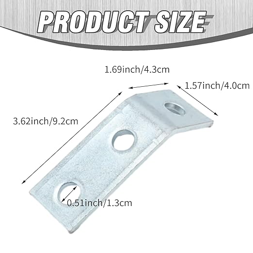 Anxingo 10 Pcs 3/16" (4.7 Mm) Thickness Channel Angle Bracket, 1-5/8" 3-Hole Corner Mounting Channel Angle Bracket, 45-Degree Acute Corner Brace, Carbon Steel Framing Connector