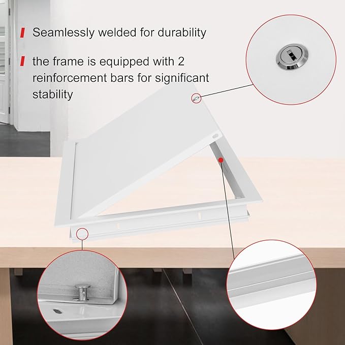 Thicken 1mm 12 x 24 Access Panel for Drywall,Attic Door, Ceiling Access Panel for Drywall,12x24 Metal Access Panels are Thickened to 1mm to Solve The Problem of Fragile Panels(Screwdriver Latch)