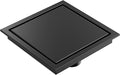 6 Inch Square Shower Floor Drain, Matte Black SUS304 Stainless Steel Grid Grate with X-Shaped High Flow Channel, Anti-Clogging Hair Strainer, Standard 2" Outlet