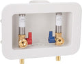 [1 Piece] Lingmfg Washing Machine Outlet Box PEX-A Expansion with Hammer Arrestors and 2 inch Central Drain, 1/2 inch PEX-A Expansion, Connection 3/4 inch Washing Machine Hoses LING-WMOB-W-SSWHA-3