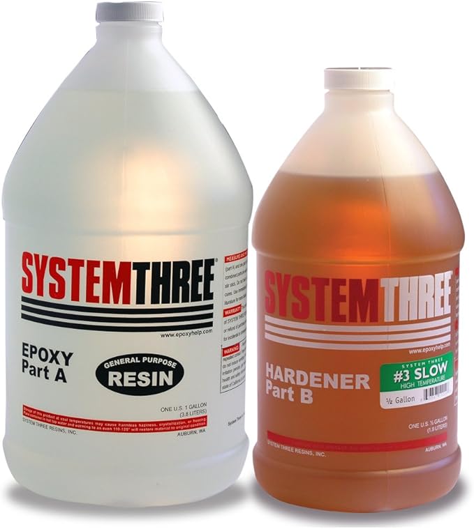 System Three General Purpose Epoxy Resin with #3 Slow Hardener, 1.5 Gallon Kit