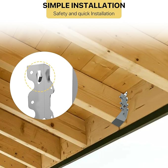 25 pcs 2x8 Joist Hanger,LU28 20 Gauge Double Shear Face Mount Joist Hanger,Hurricane Ties for Rafters Tie Brackets Great for Floor Deck and Ceiling Joists