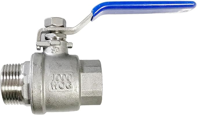 3/4" Male to Female Thread Full Port Ball Valves NPT 304 Stainless Steel for Water Oil Gas WOG1000