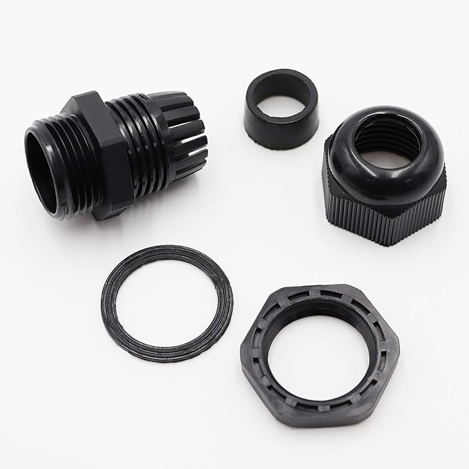 PENGLIN Cable Glands 1/2" NPT Nylon Cable Connector, Strain Relief Cord Connector, IP68 Waterproof Adjustable Locknut(1/2 Inch (10-Pack))