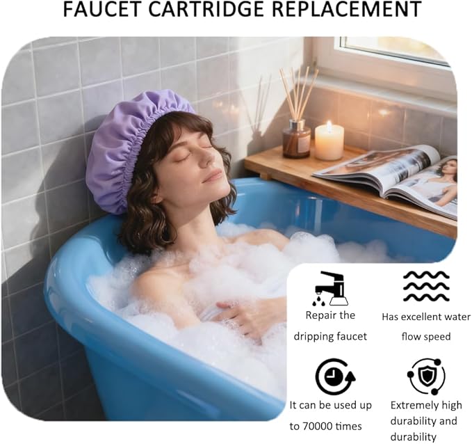 9608020 Ceramic Stem Disc Faucet Cartridge Replacement for Pfister 9608020 9608060 48/143/149 Series Valve Cartridge (Hot & Cold Pair)
