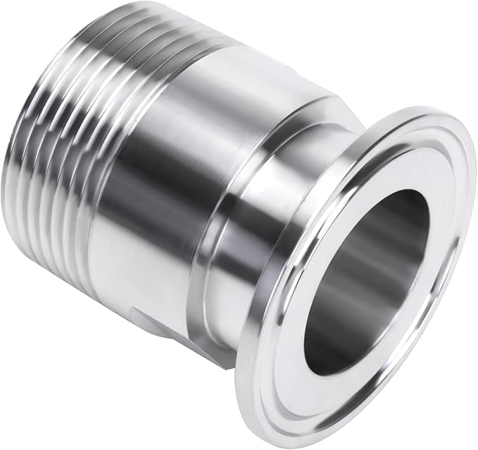 DERNORD 1.5''Tri clamp Adapter to 1.25 inch MNPT Thread Ferrule Sanitary Pipe Fitting