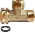 Joywayus Brass Swivel Pipe Fitting Tee - 3-Way Adapter, 3/4" GHT Female Male Male