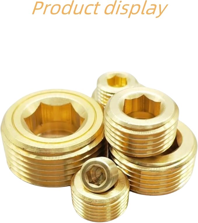 8PCS 3/4" NPT Brass Male Pipe Plug Fitting Hex Counter Sunk Pipe Plug (3/4" NPT)