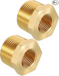 Pack of 6, 3/4" Male NPT to 3/8" FeMale NPT Solid Brass Hex Bushing, Hose Fittings Adapter Reducer Fit for Pipe Leak Repair, Bathroom Remodeling, Tool Extensions, Compression