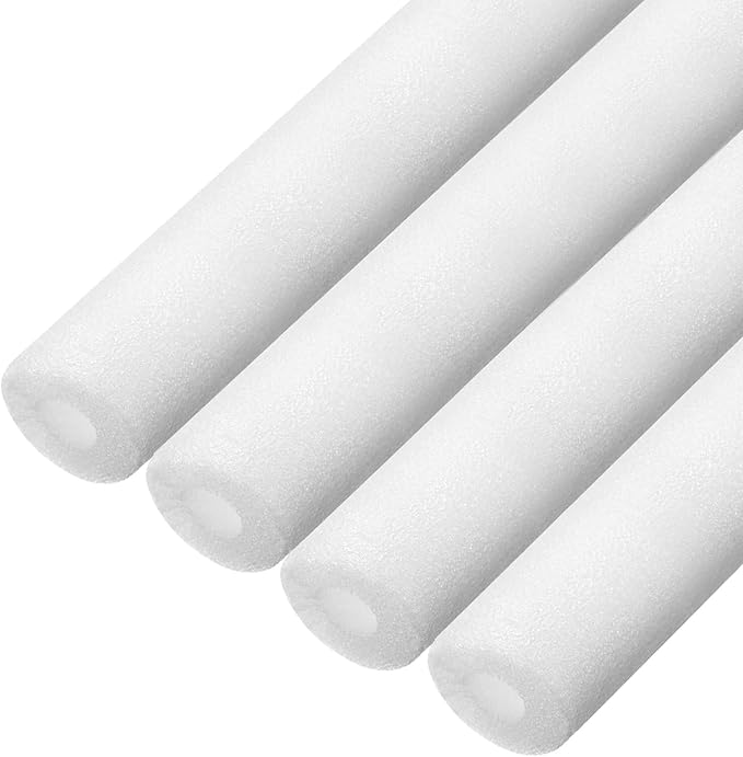 MECCANIXITY 4pcs Pipe Insulation Foam Tube Pipe Lagging 15mm(9/16 Inch) ID 25mm OD 3ft Freeze Protection for Copper Pipe, White