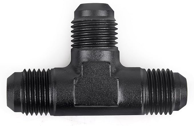 6AN Male Flare Tee Fitting Adapter T Fuel Hose Union Aluminum 2Pcs