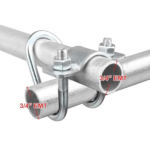 20 PCS Cross-Connector Vertical Pipe Clamp for 3/4" EMT Electrical Conduit Pipe(OD 0.922"), Also Fits 1" Round Tube, Crossover Clamp for Greenhouse, Fence