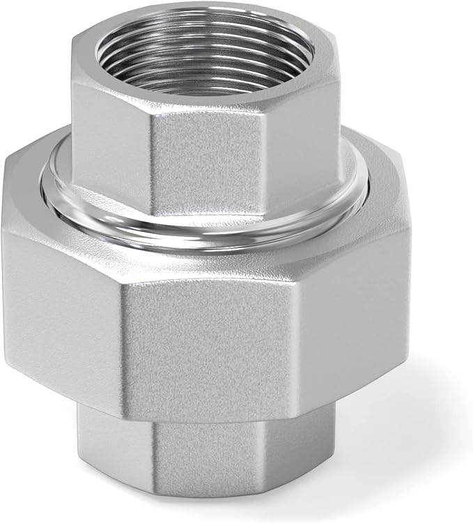 TAISHER 5PCS 304 Stainless Steel Union，1/4" NPT Female Cast Pipe Fitting