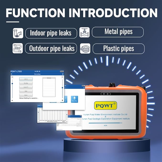PQWT L2000 Plumber Tool Pipe Water Leak Detector for 5M Different Pipeline Outdoor