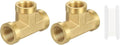 PATIKIL Brass Tee Fitting, 1Pcs 1/8" x 1/8" x 1/8" NPT Female Pipe 3 Way Forged Brass Barstock Street Tee Pipe Fittings for Water Gas Refrigeration
