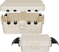Flemoon 2-Piece Outdoor Waterproof Electrical Box Set – 12.5" x 8.5" x 5" Large & 8.1" x 4.9" x 3.1" Small Weatherproof Electrical Boxes for Power Strips, Outlets, Holiday String Lights, Almond