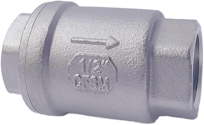 1/2”Stainless Steel Vertical Check Valve DN15, NPT Female Threaded Vertical Check Valve Stainless steel check valve for preventing oil-water backflow, gas-air check valve, sewage pump, etc
