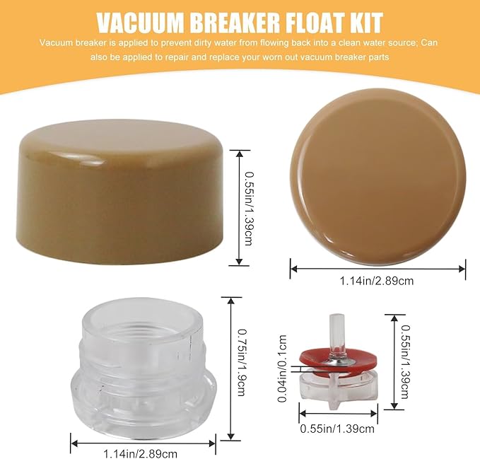 2 Pack Anti Siphon Valve Repair Outside Faucet Vacuum Breaker Kit Compatible with Woodford RK-17VB Model 17 Wall Faucets, Repair Replace Worn Out Vacuum Breaker Parts