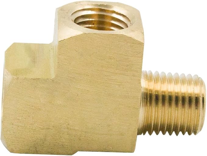 Legines Brass Barstock Male Run Tee, 1/2" NPT Female x 1/2" NPT Male x 1/2" NPT Female Street Tee Fitting (Pack of 2)